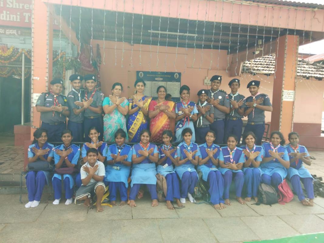 Service at Mahishamardhini temple Kadiyali, Udupi,Bharat Scouts And Guides District Association  Udupi,  Karnataka India. From 7th oct 2018 To 19th oct 2018