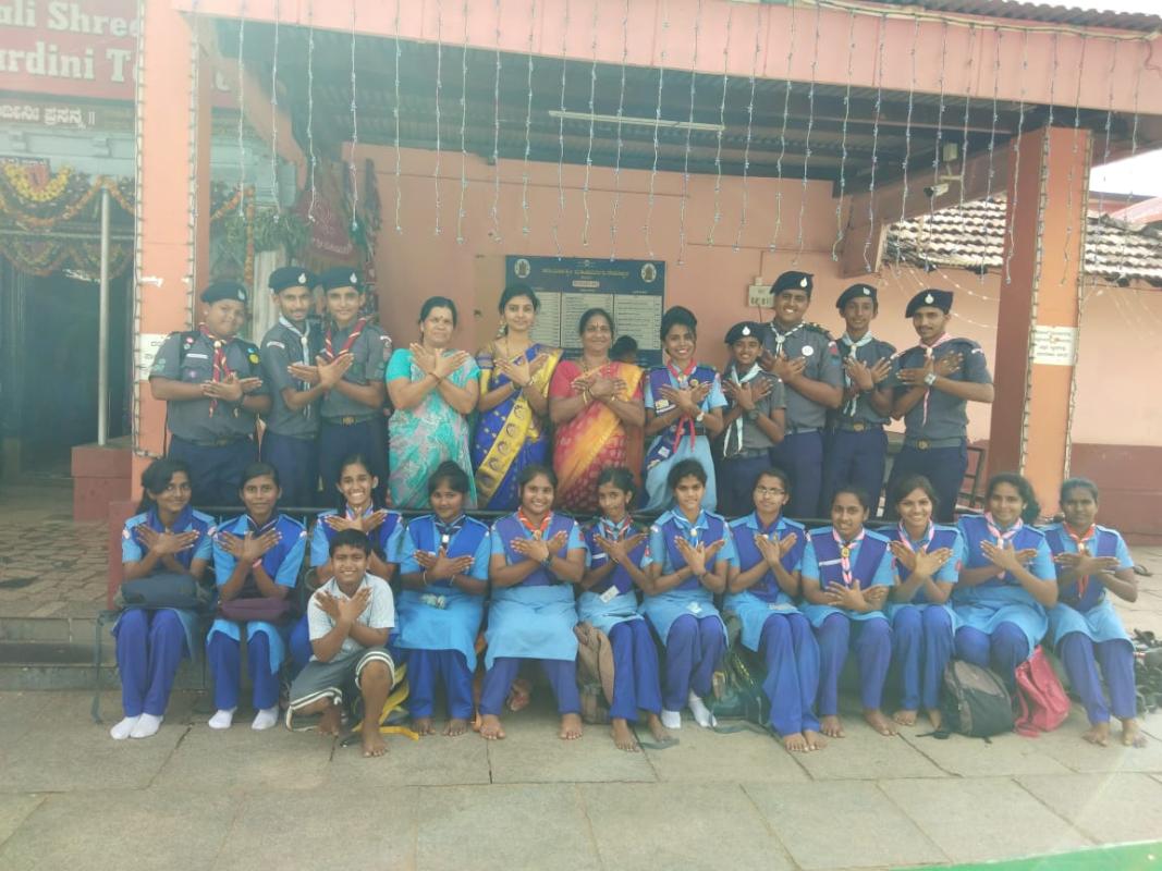 Service at Mahishamardhini temple kadiyali, Udupi,Bharat Scouts And Guides District Association  Udupi,  Karnataka India. From 7th october.. To 19 th October 2018 .