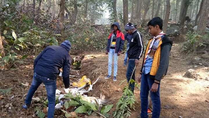 Cleaning the surroundings of Jonha falls.