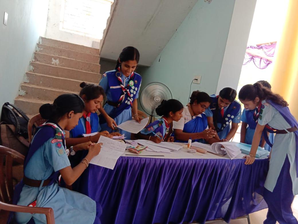 Service at Thritiya sopan exam for Scouts & Guides  2019, BSG District Association Udupi, Karnataka State, India.