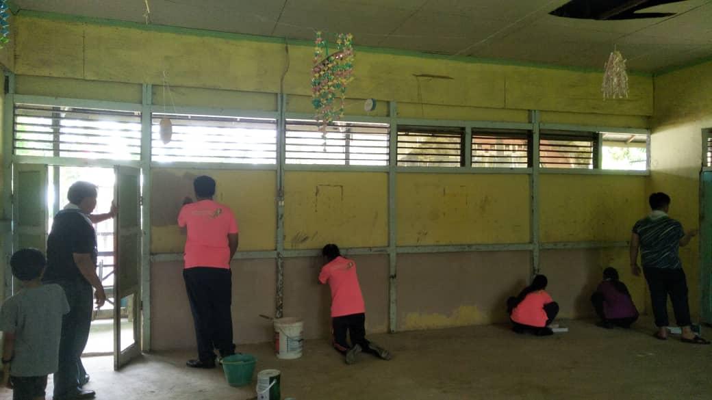 The Cleaning and Decorating of Classroom in Aruk, Kalimantan, Indonesia