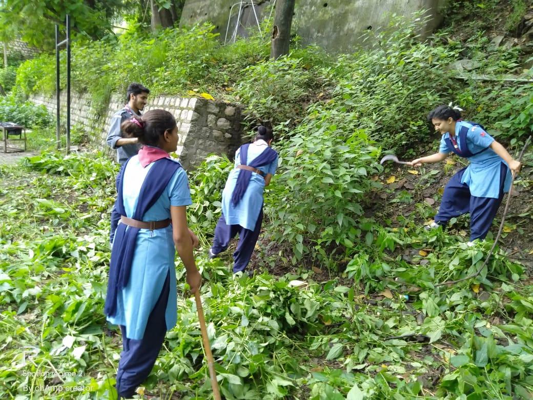 Cleaning chuby area in college.