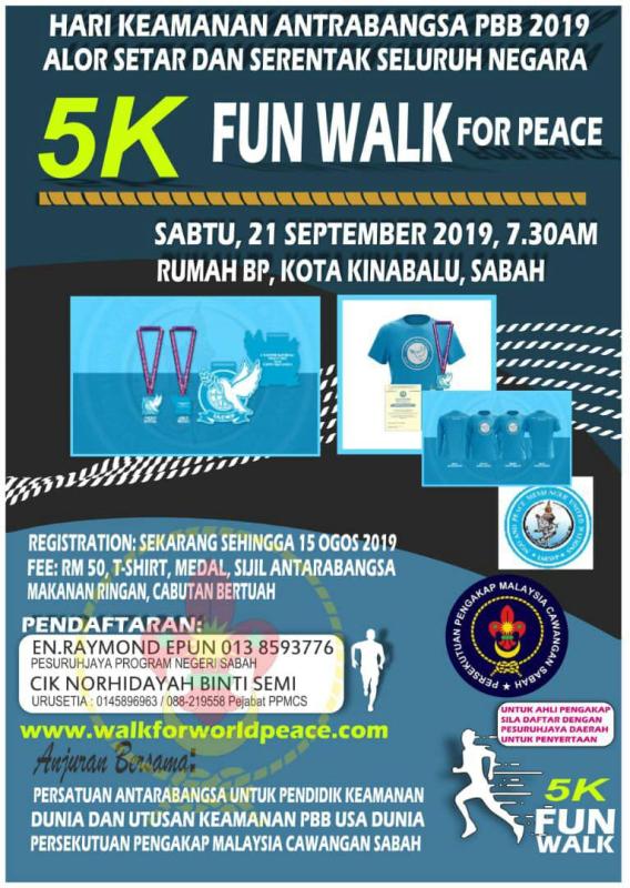 INTERNATIONAL 5KM FUN WALK FOR WORLD PEACE 2019