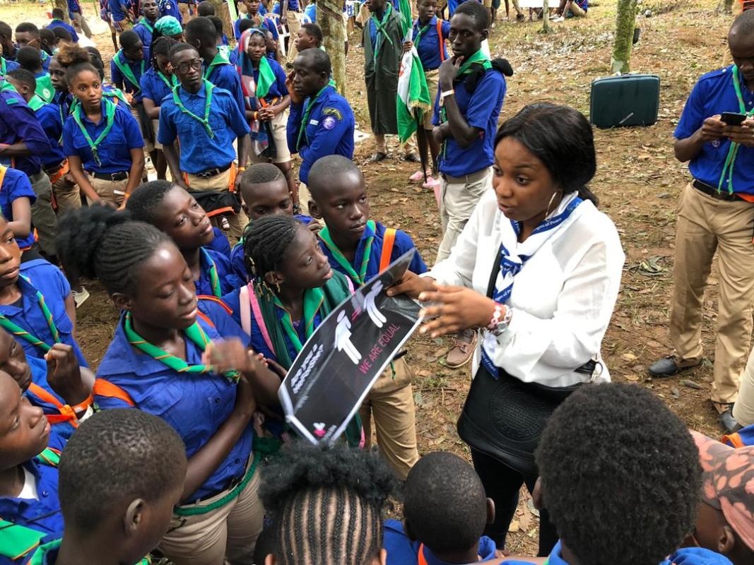 Promotion du He For She au jamborée national de l'ASSCI