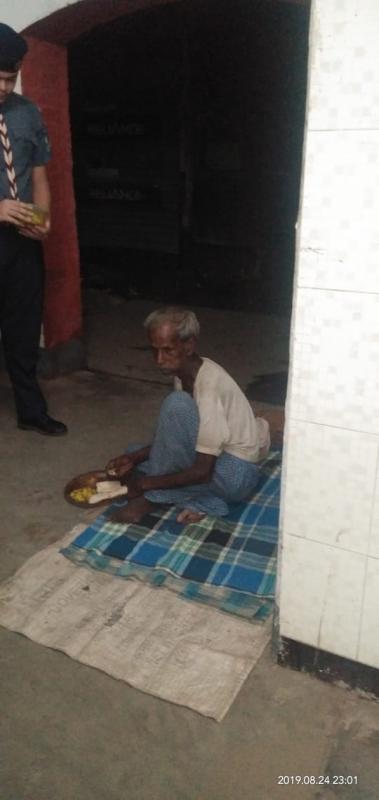 Serving food to the poor people