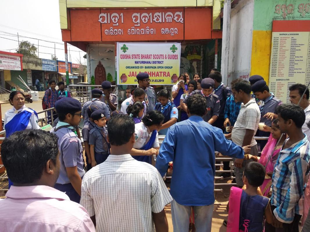 water distribution to the thirsty people during hot summer. 