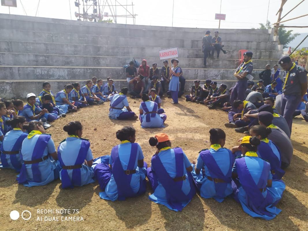 Group discussion on women empowerment at national mini jamboree, khorda, odisha.