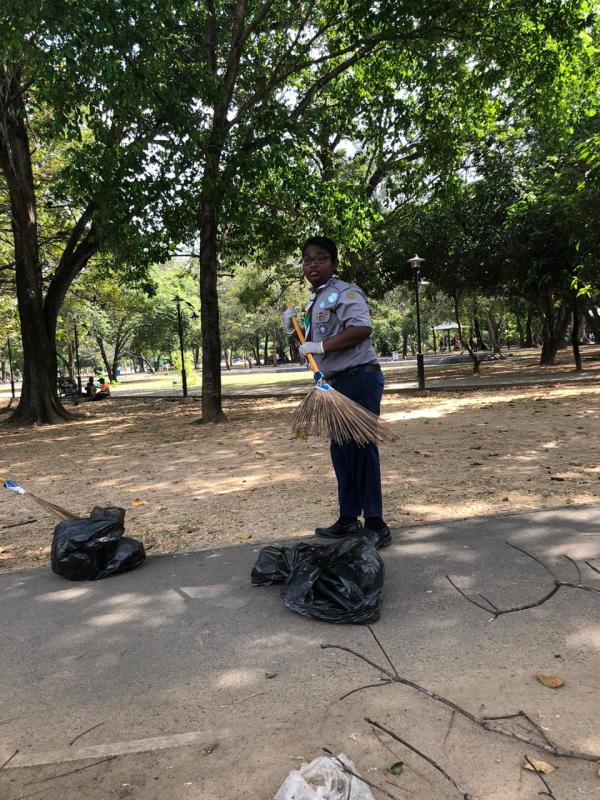 Cleaning a children's park