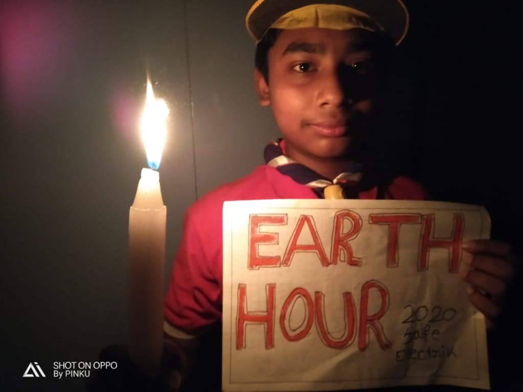CELEBRATION OF EARTH HOUR 2020 BY SCOUT TROOP OF SOUTH GROUP