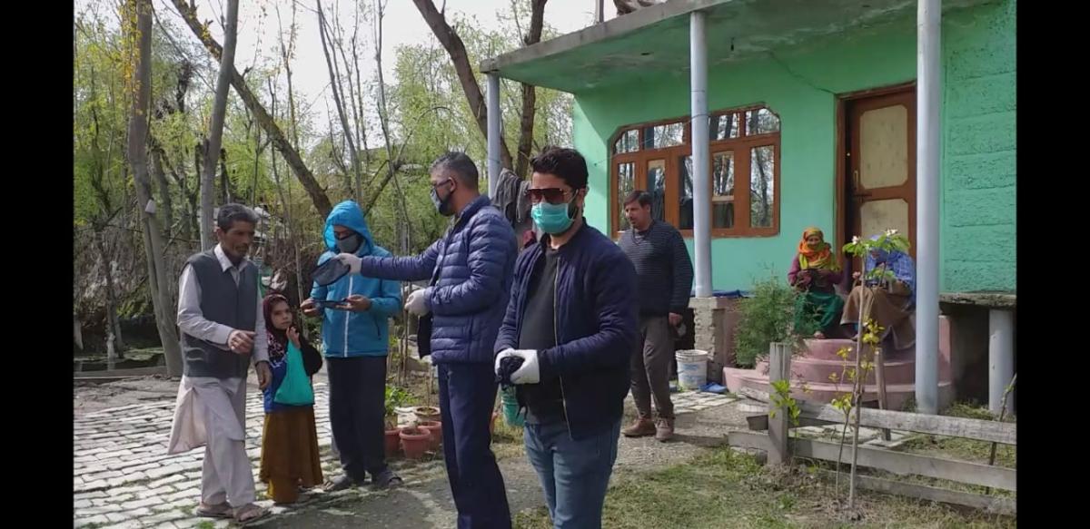 Distribution of  masks sanitizer gloves, soaps and Food iteams