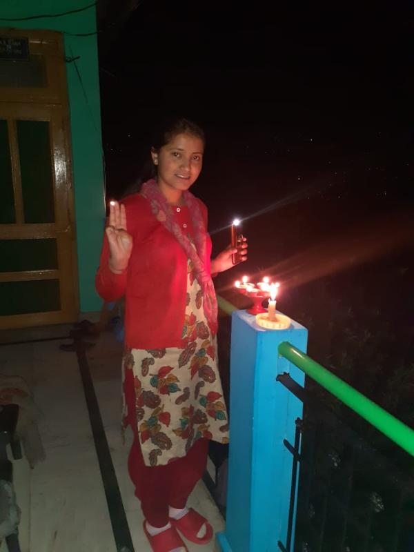 Tribute to nation by lamp lightening