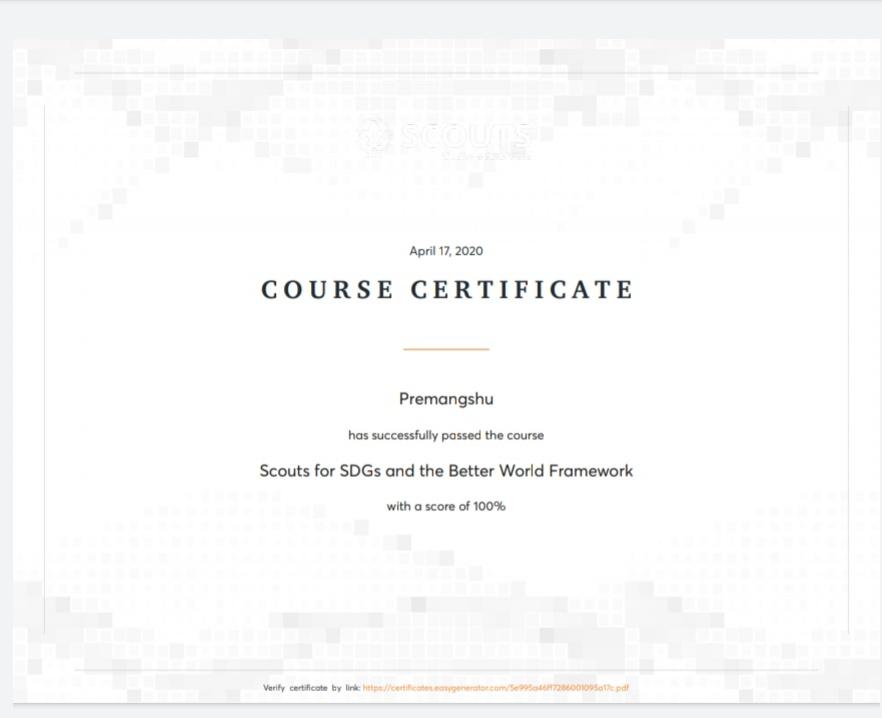 E Learning Course on SDGs