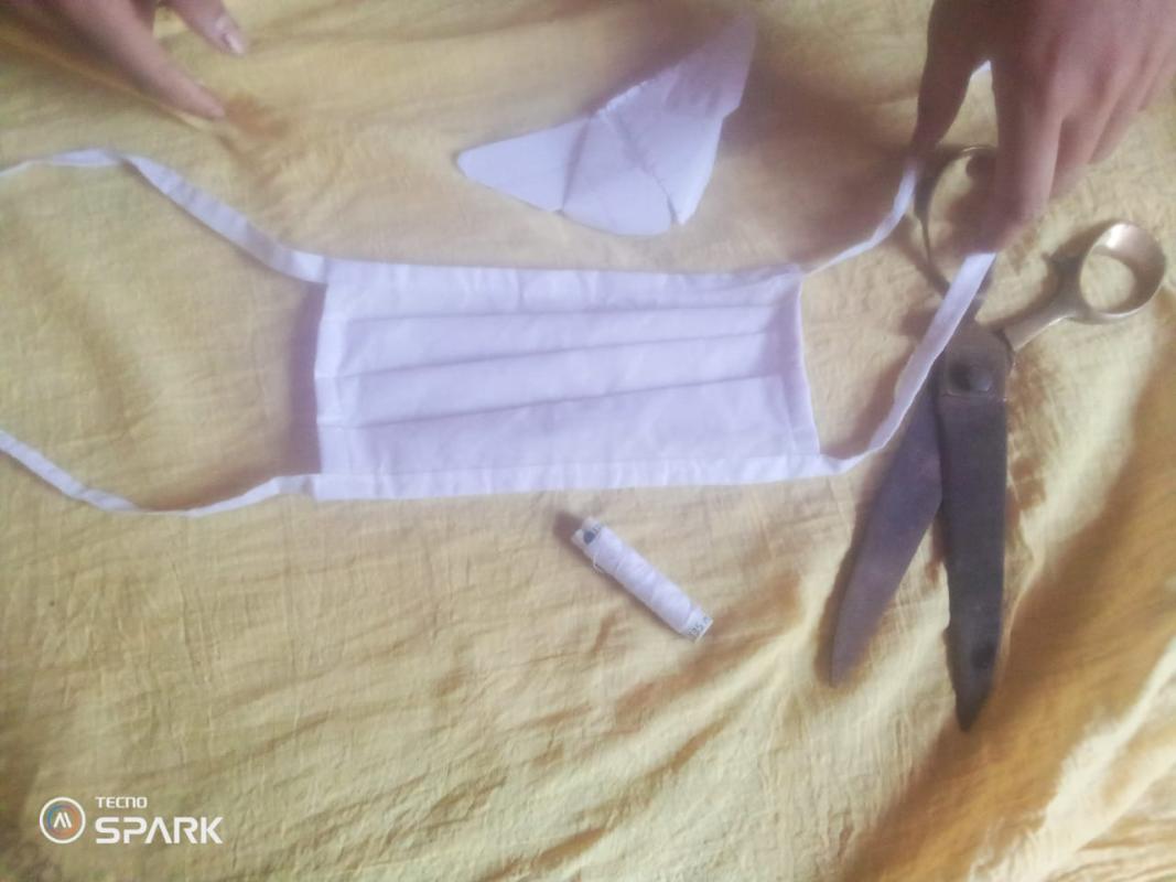 ##preparing mask at home,by ranger surathi das creating awareness nd distributing mask in community ##