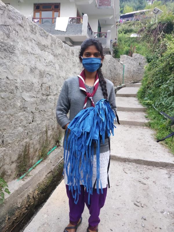 Masks distributed in the village Chachoga for safety. 