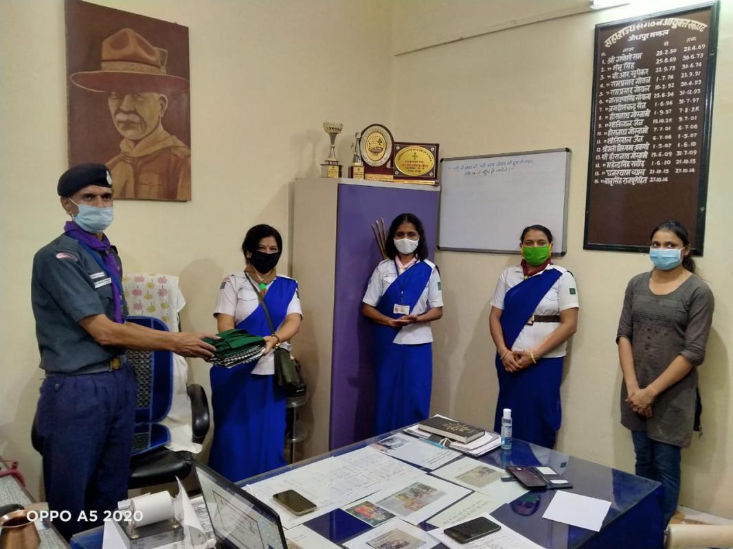 rajasthan rajya bhart scout guide  mandal mulhyaly jodhpur me mask sopti unit leader suman charan