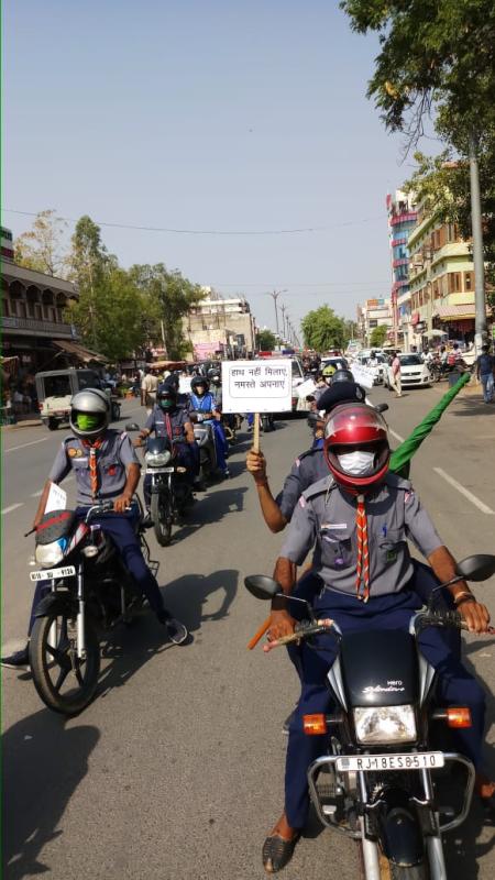 *झुंझुनू, कोरोना कॉविड 19 जागरूकता अभियान के अंतर्गत मोटरसाइकिल वाहन रैली निकालकर दिया जागरूकता