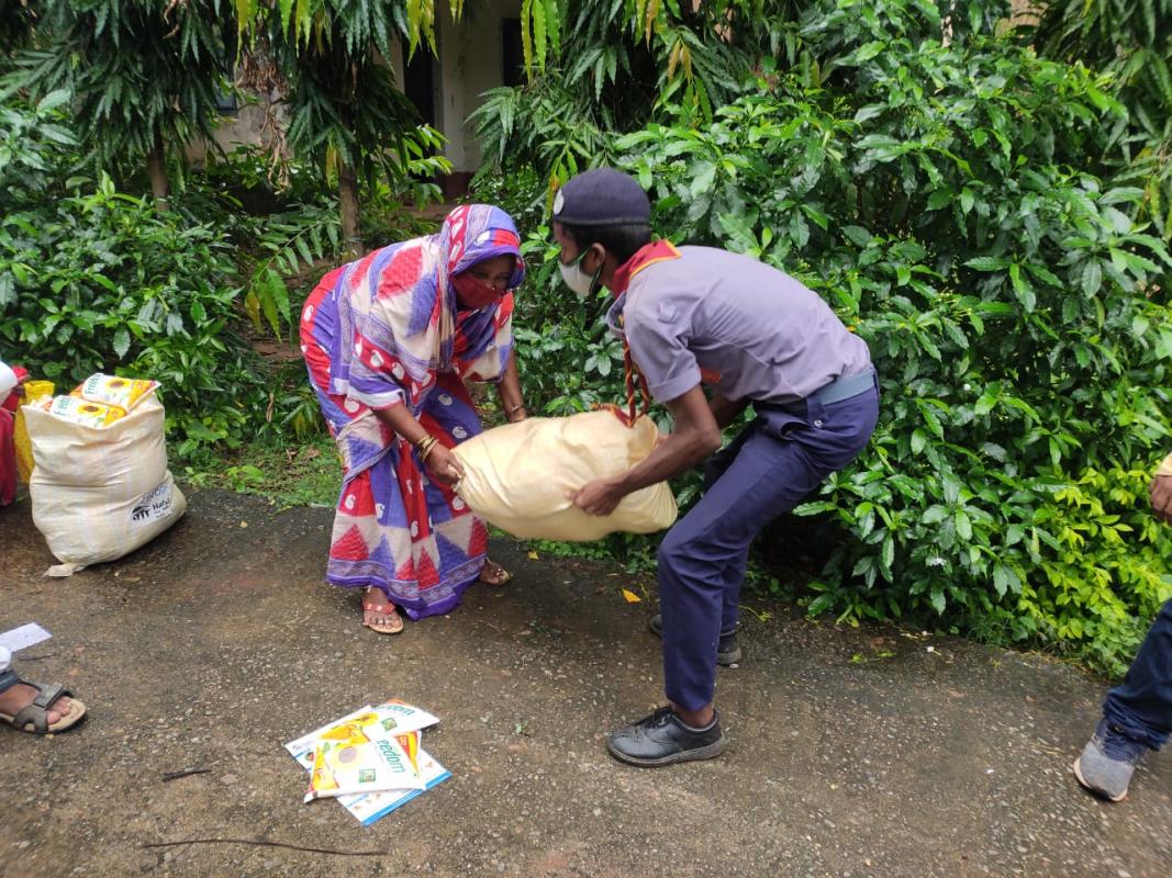 Distribution ration to migrant labourers and physical Challenge person 