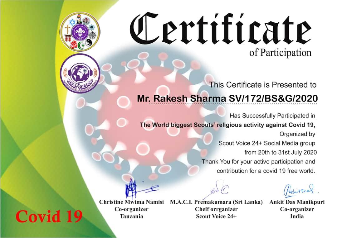 WORLD BIGGEST SCOUT'S RELIGIOUS ACTIVITIES AGAINST COVID-19