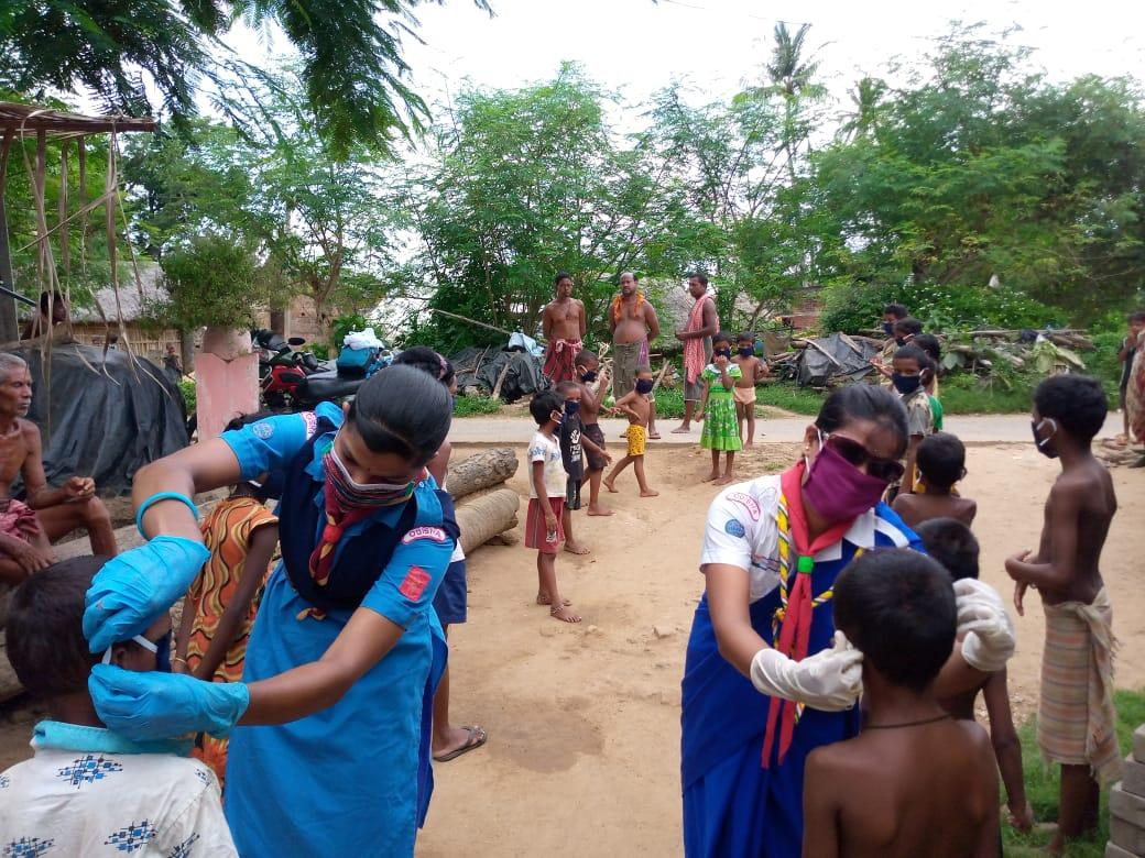 On Occasion of World Scout Scarf Day And Surrise Day distribution Mask and awareness people for COVID-19 