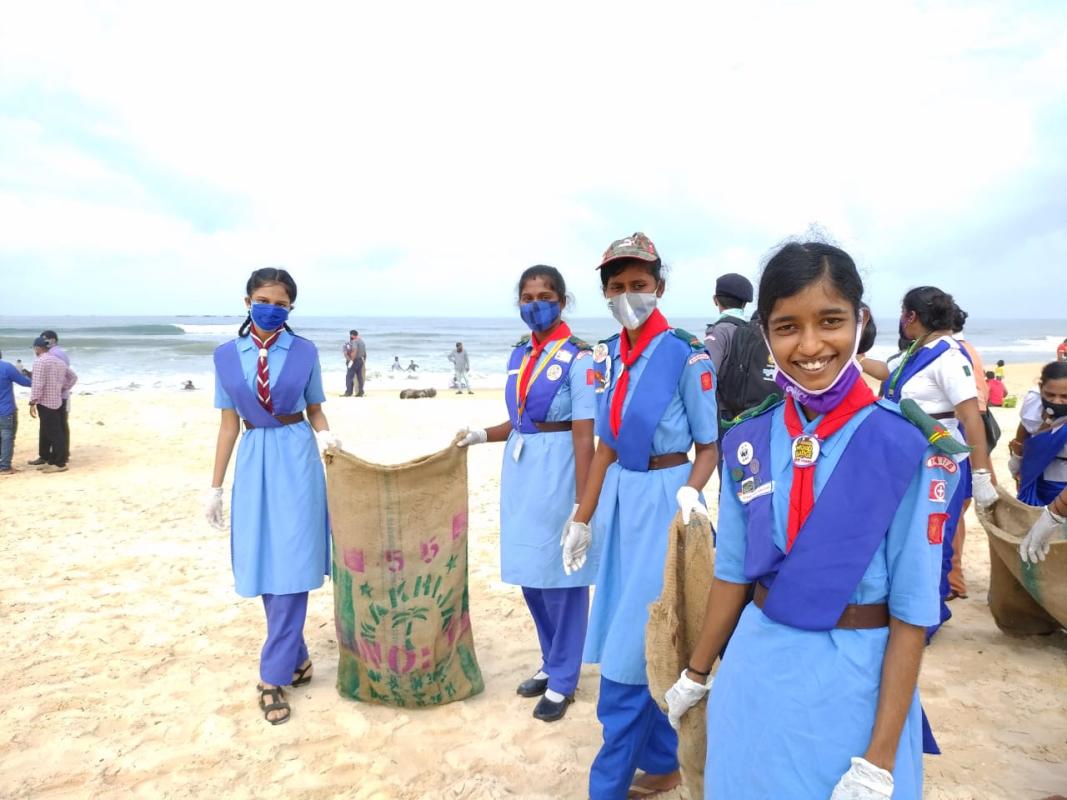 Global Plastic Initiatives & Climate Action at Arabian Sea. BSG Udupi. KARNATAKA STATE INDIA.