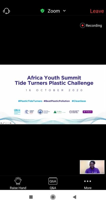 Africa YOUTH SUMMIT plastic tide Turner challenge champions