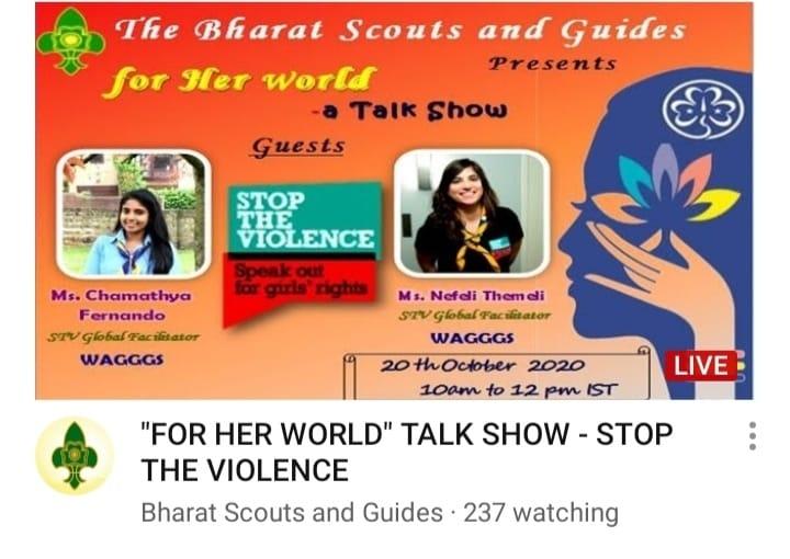for her world talk show-stop violence