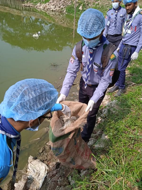 Removing waste from river banks