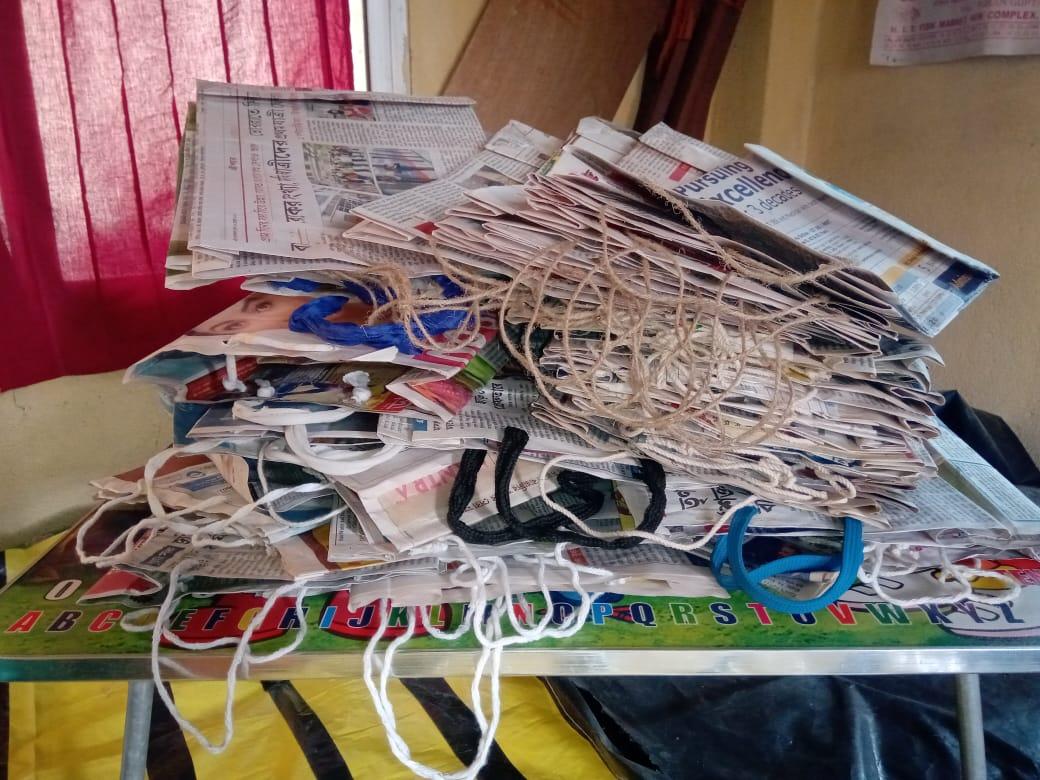 Paper Bag from Waste Useless news paper for climate action 