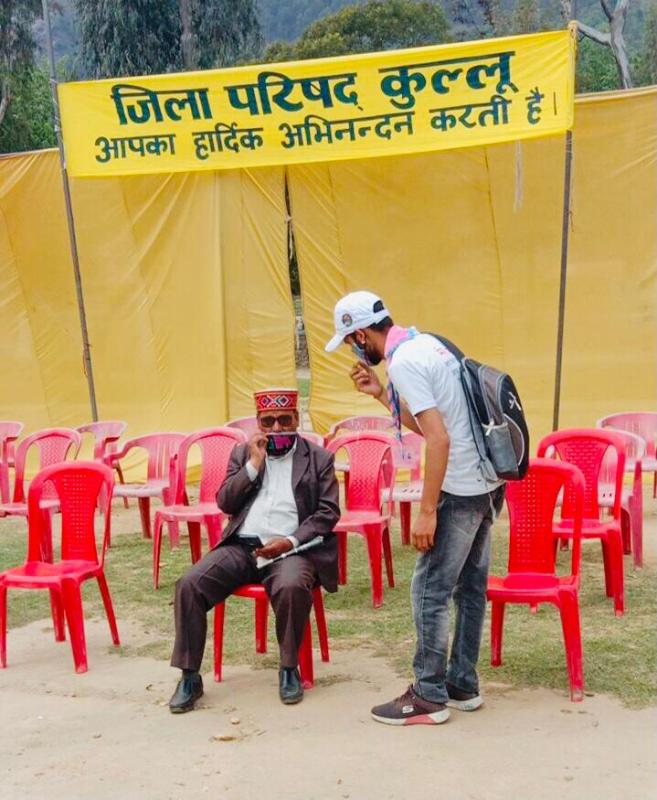 Service in District Level Himachal Day Celebration