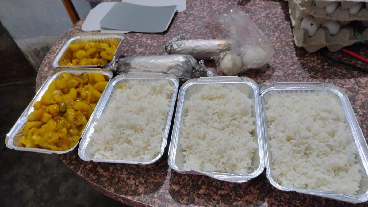 Cooked food for COVID patient.