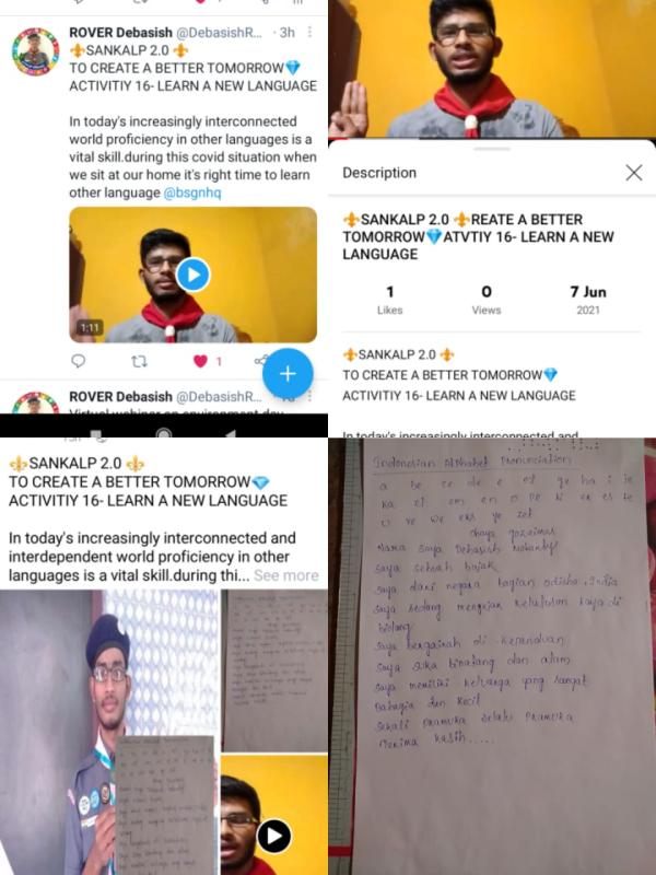 Sankalp 2.0 activitiy 16- learn a new language