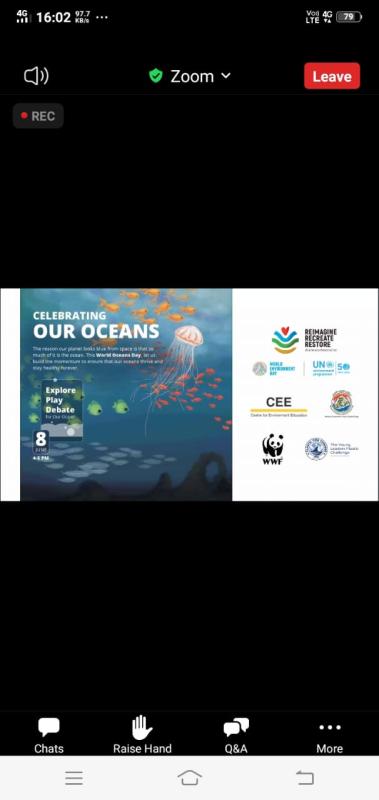 "Celebrating Our Oceans - World Environment Day".( Virtually)