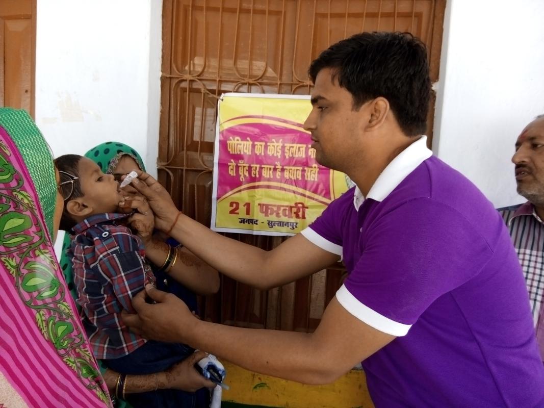 Service in Pulse Polio Campaign Day, SULTANPUR, Utter Pradesh, INDIA.