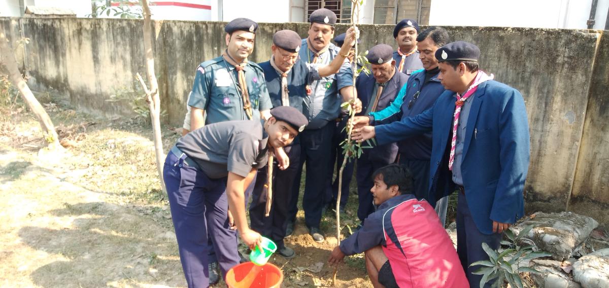 on Date 16 Oct at Scout Bhavan Hardoi Tree Plantation. 