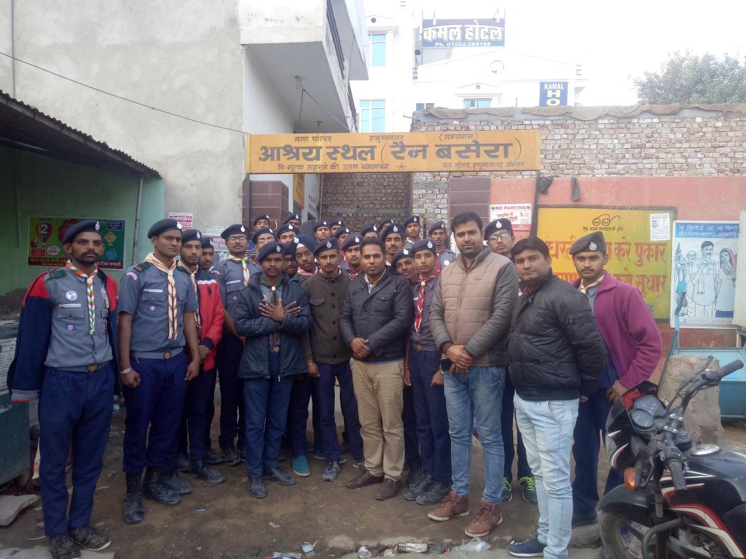   आश्रय स्थल ( रेन बसेरा ) हनुमानगढ़ मैं सेवा 