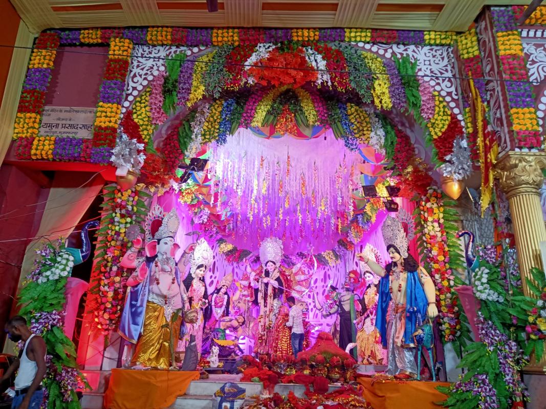 Durga puja service                                                         traffic control and Prasad distribution etc.