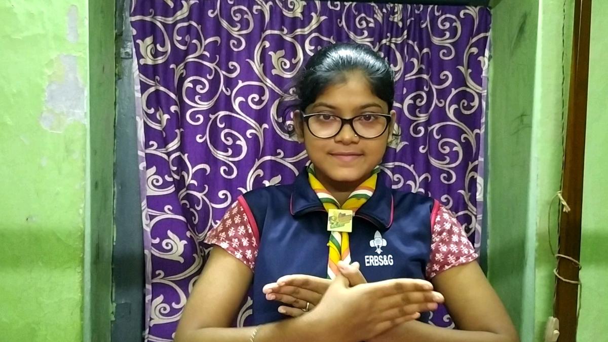 Srabanti  Tudu, Guide of Agnes Guides group, Purba Barddhaman