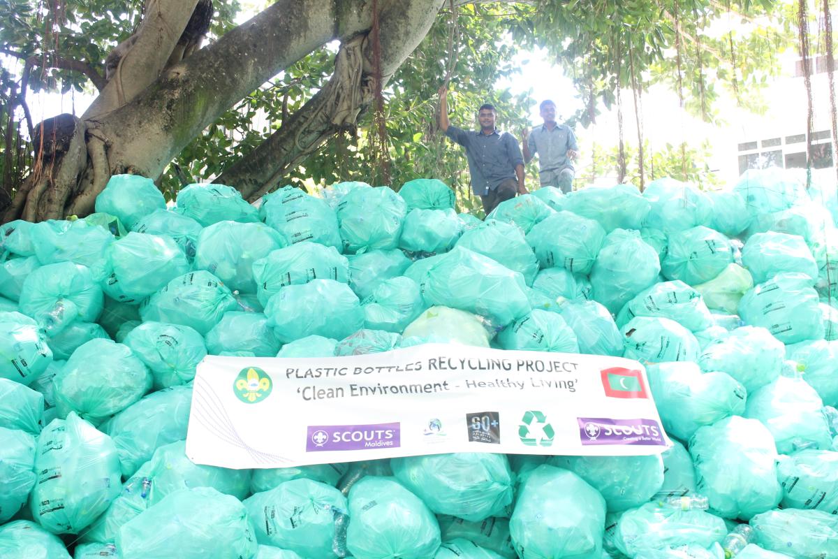 Plastic bottles recycling project; clean environment healthy living