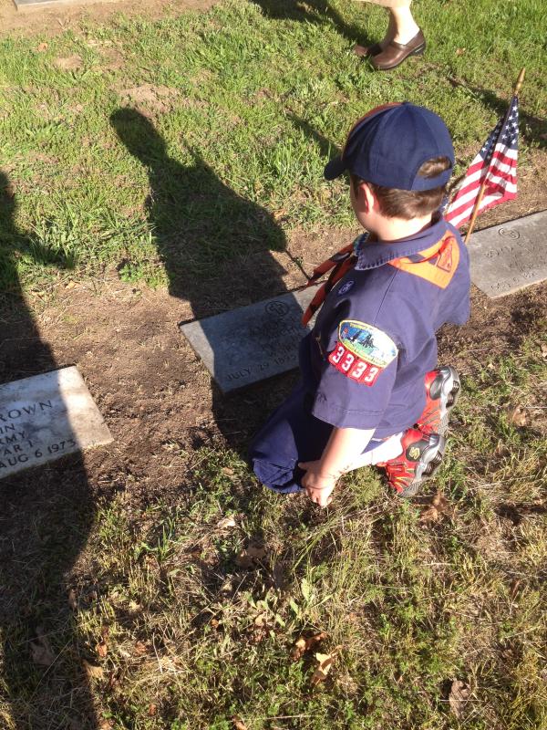 Flag Placement at the Michigan Honored Veteran's Cemetery