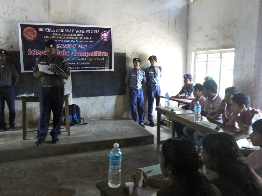 Roverden parli Rover scouts conducted Science quiz competition on aug 9 nagasaki day