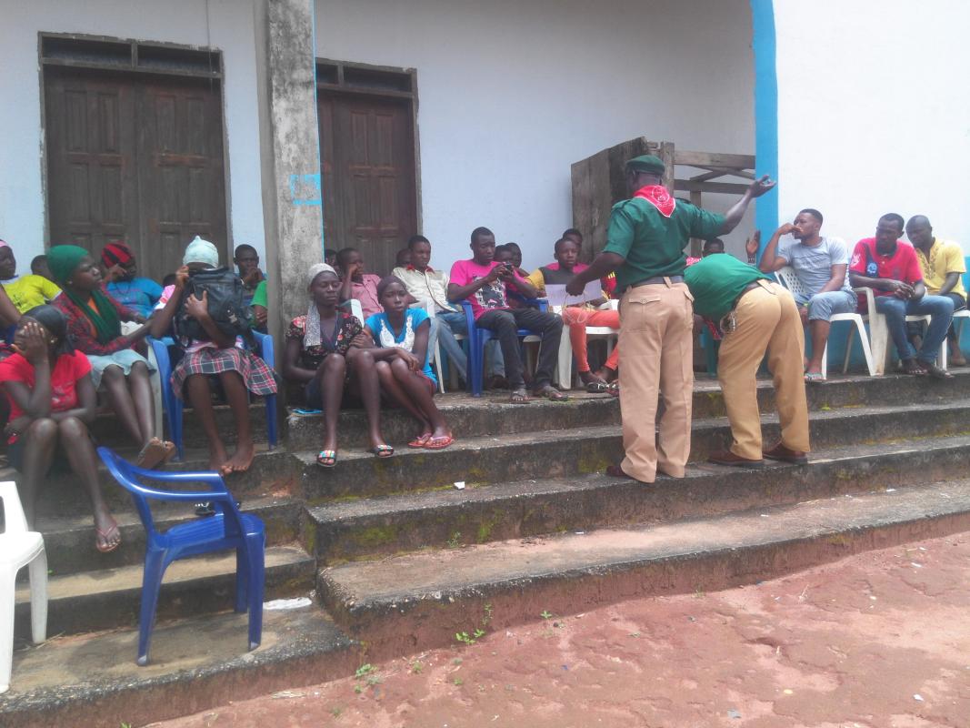 COMMUNITY ENLIGHTENMENT ON NEED FOR A PEACEFUL COEXISTENCE ORGANIZED BY SCOUTS FROM IKEDURU IMO STATE NIGERIA