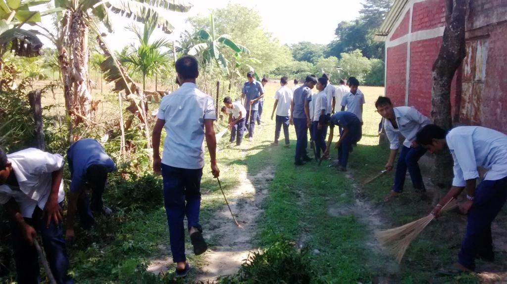 SWACHH BHARAT(CLEANING INDIA) AT HALAKHBARI,DHEMAJI,ASSAM,INDIA.
