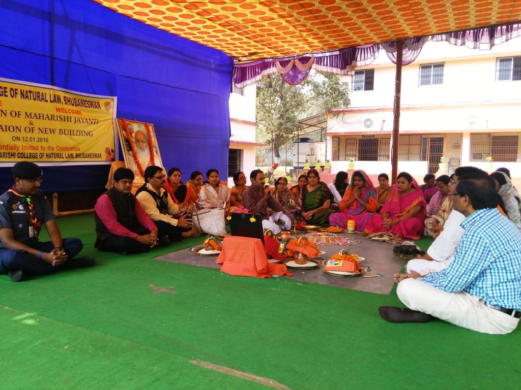 Giving Service in our College celebrating MAHARISHI JAYANTI
