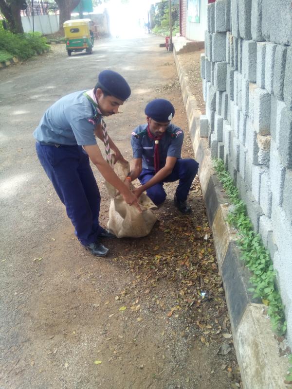 Community service at The bharat Scouts & Guides State Headquarters Bangalore
