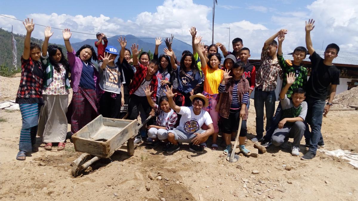 Labour contribution in Construction of Stupa of Many Doors