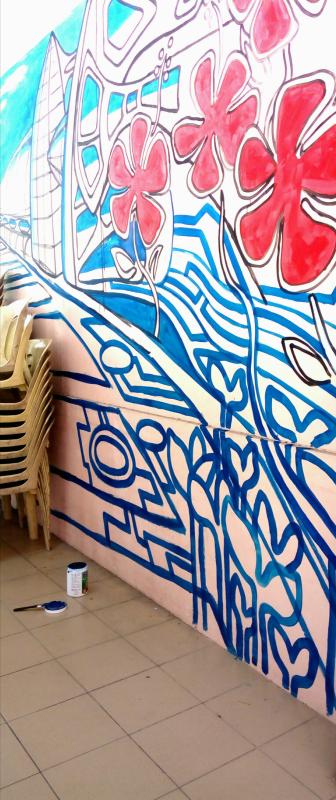 Sudut kanan mural 3d.