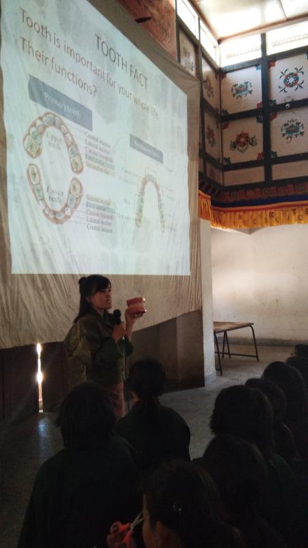 Health talk to YCS students by Dentist 