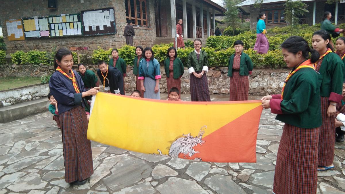 Scouts help create awareness on the importance of national flag
