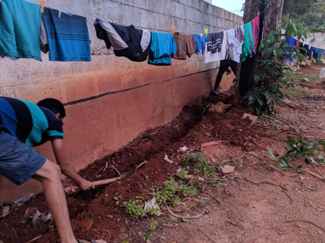 Change of water line from borewell to rest room