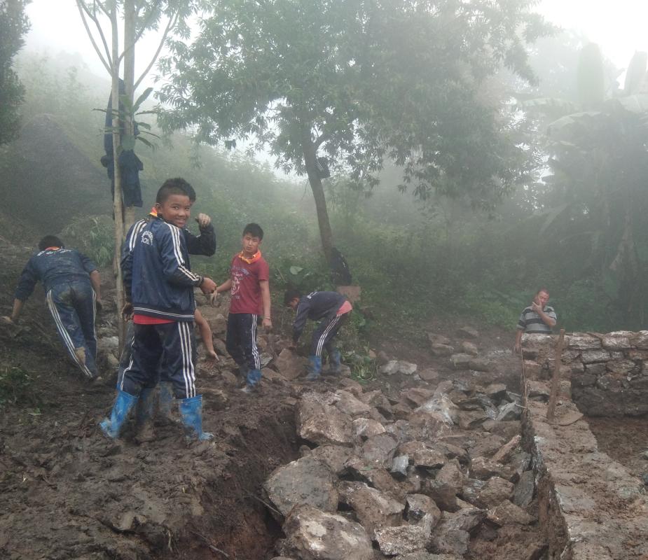 Construction of Toilet at Phagchu Goenpa
